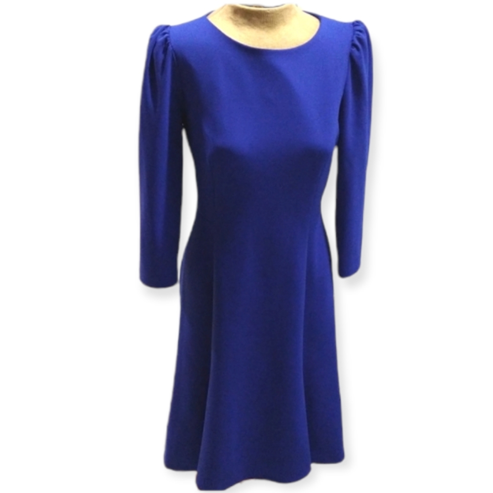 DKNY Long Sleeve Fit & Flare Dress